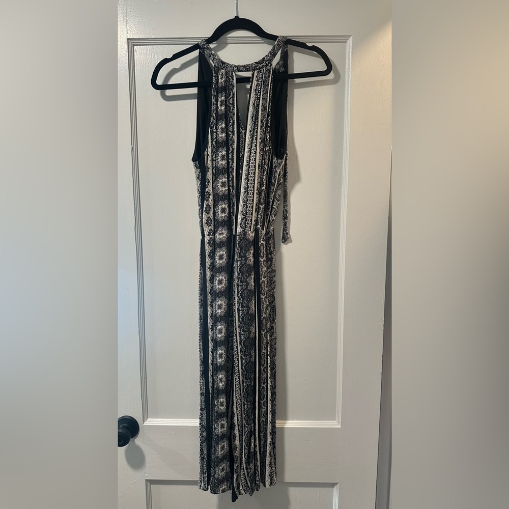 Halter top jumpsuit with open back